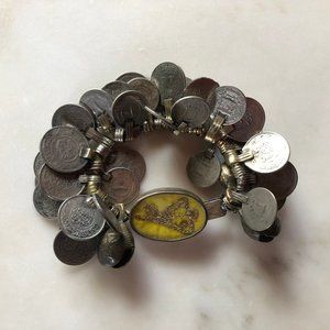 Silver coin bracelet